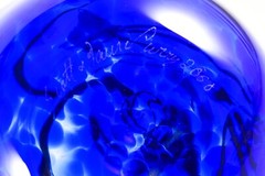VTG Scott & Laura Curry Signed Dated PNW Studio Art Glass Hand Blown Vase Blue