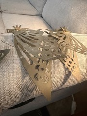 Vintage Brass Set of 3 Butterflies Wall Or Sitting Decor Metal Art