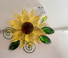 Ganz Crystal Expressions Acrylic Sunflower w/Leaves Suncatcher 5-6″