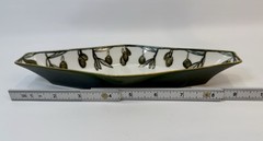 Vintage Limoges France Hand Painted Olive Tray, Gold Trim: Signed, EUC