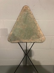 RARE Antique Art Deco 21″ 3-Legged Folding Stool Chair Minimalist Triangle Seat