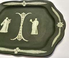 ANTIQUE WEDGWOOD GREEN JASPER DRESSER TRAY WEDGWOOD CIRCA 1860
