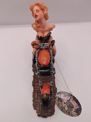 Biker Babes Collection Hand Made. Hand Painted Motorcycle Sexy Staute 8 Inches