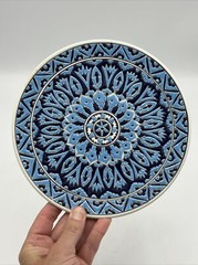 Nassos Keramik Ceramic Wall Plate Handmade Rodos Hellas Greece Round 7 1/2″