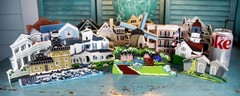 Lot/14 Sheila’s Collectibles 1990’s Wooden Houses Lighthouses Drugstore & More