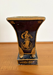Vintage French Neoclassic Directories Style Toleware / Vase / Flared Cachepot