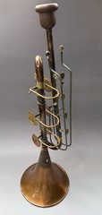 Welded Copper Metal Decorative Trumpet Folk Art 18”