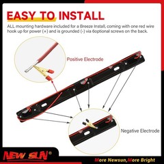 15″ Black Stainless Steel 3 Lights 9 Identification Light Bar – 1 Pcs Clearan…