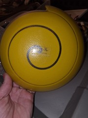 Vintage Bright Yellow Swirled Art Dish Handcrafted In California 8″ wide