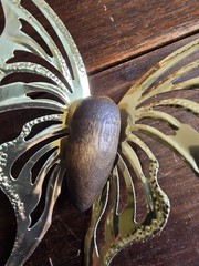NIB Set Of 3 VTG Home Interior Gold Metal Wood Butterflies Art Decor Shabby Chic