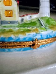 Limoges France Nubble Lighthouse Collectible Box Signed RARE ARTORIA