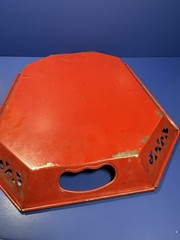Vintage Hand‑Painted Metal Tray – Nashco Style – Red Floral & Fruit Design