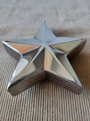 Modernist Metal Star Decor • Handcrafted Heavy Object • German Vintage Design