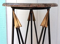 ARROW DISPLAY STAND vtg maitland smith wrought iron plant gold hollywood regency