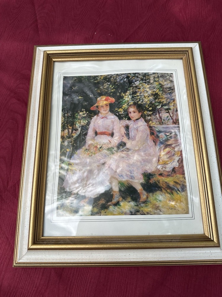 Vtg Renoir The Daughters of Paul Durand-Ruel Framed Art Impressionist