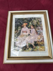 Vtg Renoir The Daughters of Paul Durand-Ruel Framed Art Impressionist