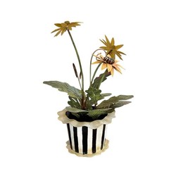 Vintage Italian Tole Sunflower Flower / Floral Arrangement Toleware Plant
