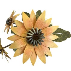 Vintage Italian Tole Sunflower Flower / Floral Arrangement Toleware Plant