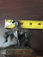 End of The Trail Wooden Plaque Folk Art Native American Warrior on Horse Vintage