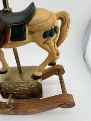 Vintage Willitts Melodies Rocking Ceramic Horse Music Box Carousel Waltz