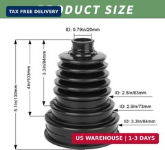 2-Pack Universal CV Axle Boot Repair Kit, Flexible Silicone CV Joint Boot Fits 1