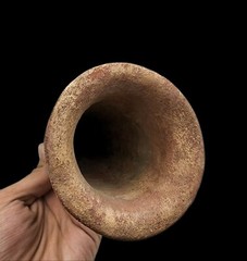 WESTERN ASIATIC TERRACOTTA RHYTON VESSEL.