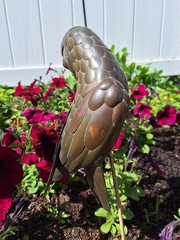 Vintage Brass & Copper Parrot Hanging Sculpture without perch