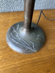Arts Crafts Vintage Lamp Mid Century Nouveau Tiffany Era ATTr: Heintz Art Metal