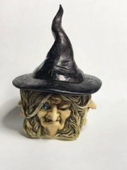 Former Kevin Francis Face Pot Artist Neil Eyre Halloween 4 face wicked witch box