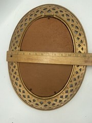 Homco Gold Lattice Frame Fran Anderson Vintage Floral Print Cottagecore Frame