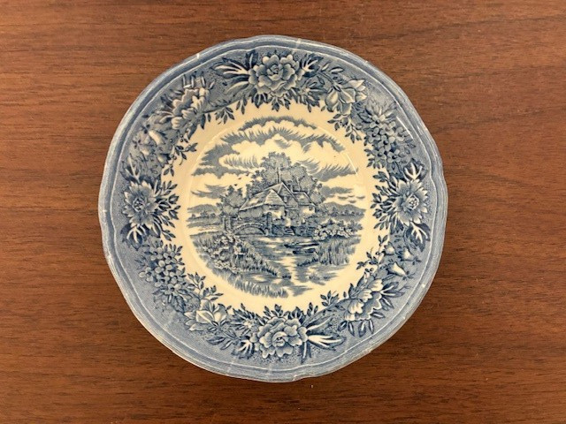 Blue & White English Village By Salem China Co. Olde Staffordshire 4″ Small Bowl
