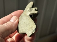 RARE PRE-COLUMBIAN TAIRONA ANIMAL EFFIGY BATWING PECTORAL GORGET, COLUMBIA, COA