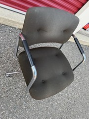 💙Steelcase Chrome Swivel Chair Vintage 4 Castor Charles Pollock Style Armchair