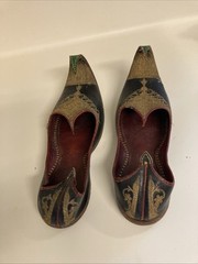 Pair Of Vintage Traditional Leather Ottoman Shoes From India