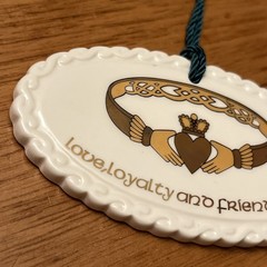 Irish Claddagh Ring Emblem Ornament Love Loyalty Friendship Donegal Parian China