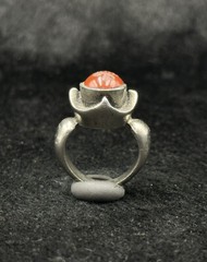 Rare Islamic Sliver Ring From Afghanistan With Islamic Writing Carnelian Stone