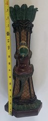 Chinoiserie Monkey Palm Beach Regency Chic Resin Candleholder 2001 CBK LTD 16”