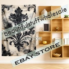 Gothic Wall Tapestry Dark Victorian Pattern victorian haunted luxury 59X82 in