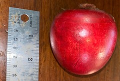 Vintage – Red Wooden Apple With A Leaf