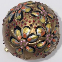 SIGNED Nannette Fenn “Eggs”traordinaire Designs Floral Faberge Inspired Egg USA