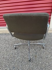 💙Steelcase Chrome Swivel Chair Vintage 4 Castor Charles Pollock Style Armchair