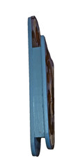 blue wooden Rosemaling Tole Norway wall pocket scissor / shears hanger rustic