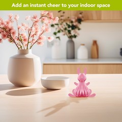 Spring Easter Pink Bunny Honeycomb – Small Magnetic Paper Decor – 5 x 5