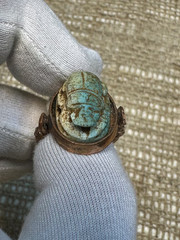 Authentic Ancient Egyptian Antiquities Egyptian Copper scarab Ring Egyptian BC
