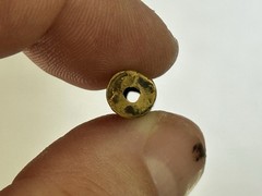 AUTHENTIC PRE-COLUMBIAN GOLD TUMBAGA DESIGNED BEAD PENDANT GORGET, COLUMBIA COA