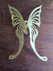 NIB Set Of 3 VTG Home Interior Gold Metal Wood Butterflies Art Decor Shabby Chic