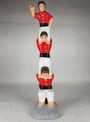 Rare Three Acrobats Totem Caganer Pottery Marked XMas 2001 Rosa Maria Galia