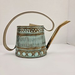 VTG Metal Copper Watering Can Decor Green Verdigris Teal Patina 0.5 Gal 12″