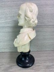 WILLIAM SHAKESPEARE – PARIAN BUST PLAYWRIGHT – BARD OF AVON wood stand