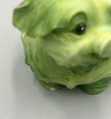 Set of 2 Enesco Home Grown Orange Tabby Cat & Green Cabbage Pig Figurines No Box